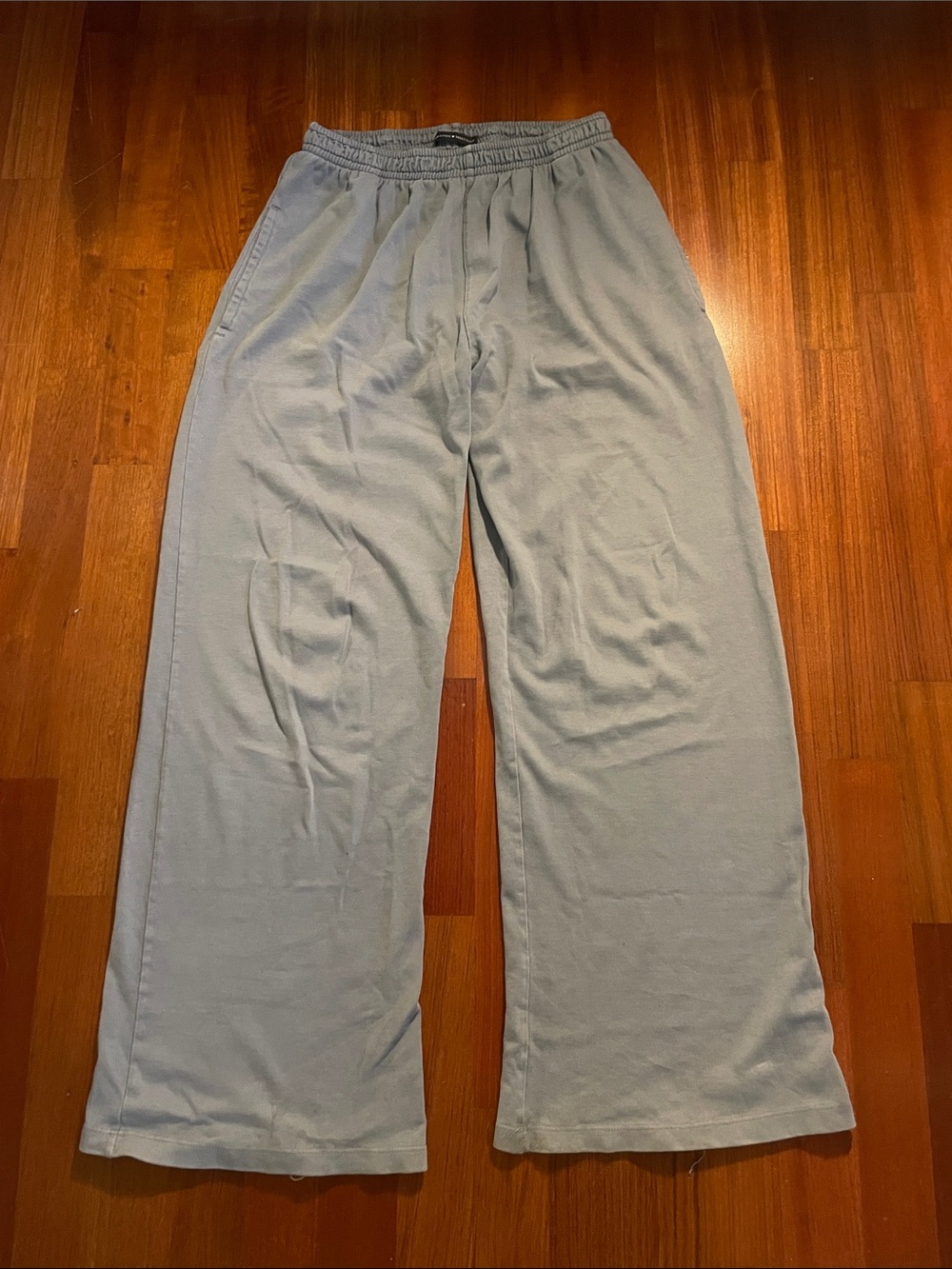 Brandy Melville Light Gray Wide-Leg Pants